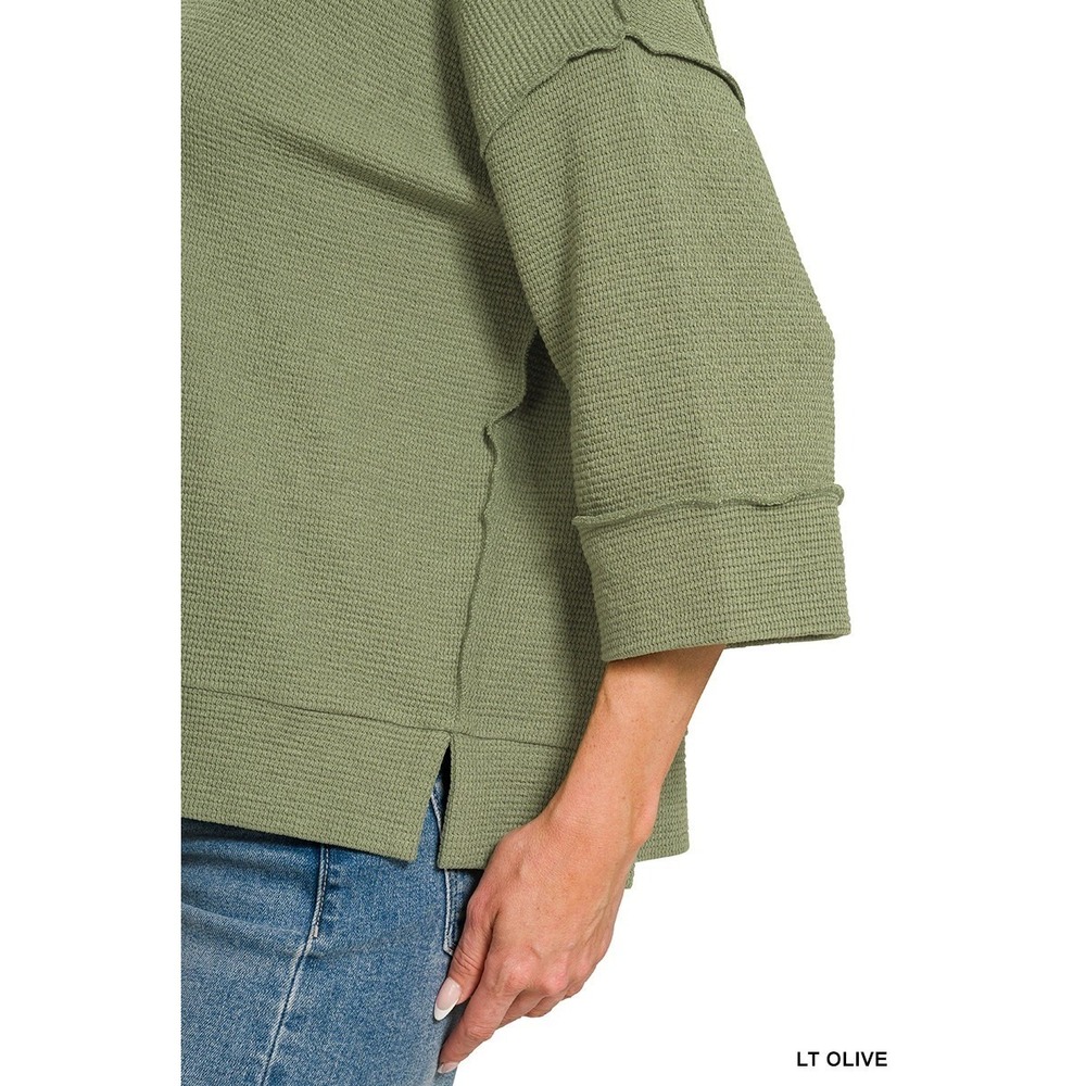 Zenana Double Knit 3/4 Sleeve‎ Top - Small - Picture 4 of 4